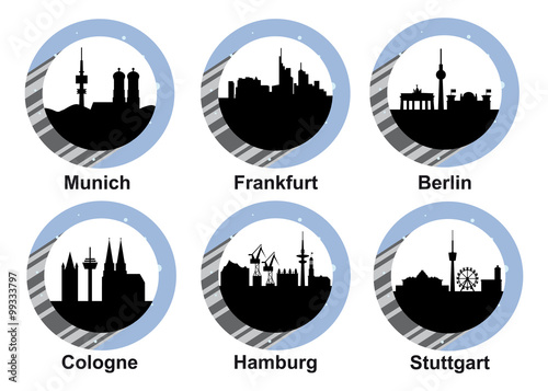 Icon set german cities