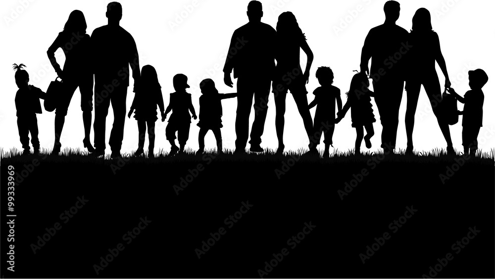Family silhouettes. Family silhouettes.