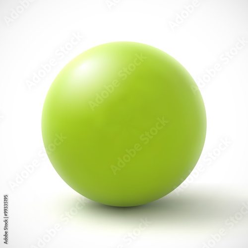 Green sphere on white background
