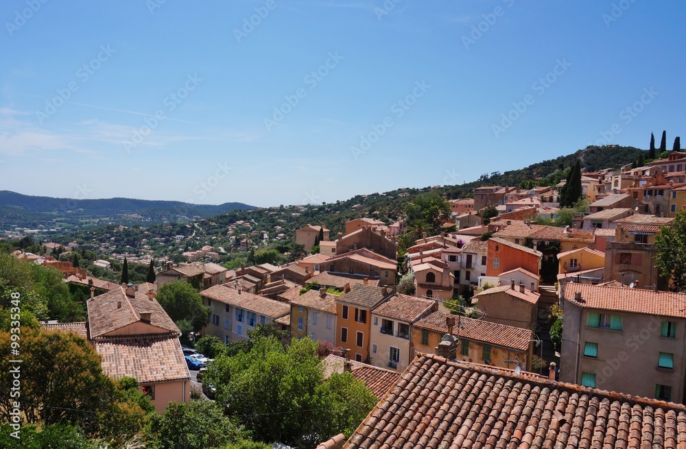 Bormes-les-Mimosas, a medieval Provencal village on the French Riviera in the Var departement of France near Toulon