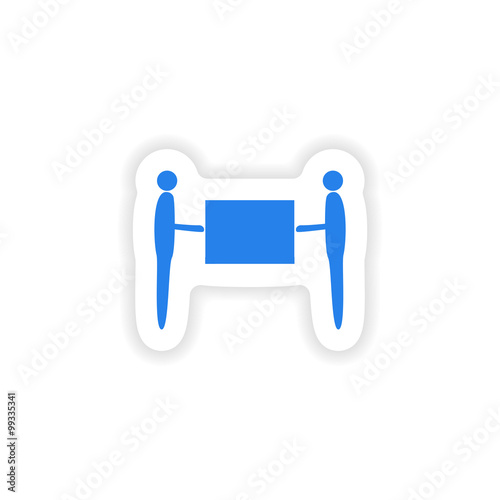 icon sticker realistic design on paper movers