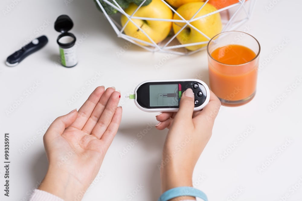 Naklejka premium Measuring blood sugar value