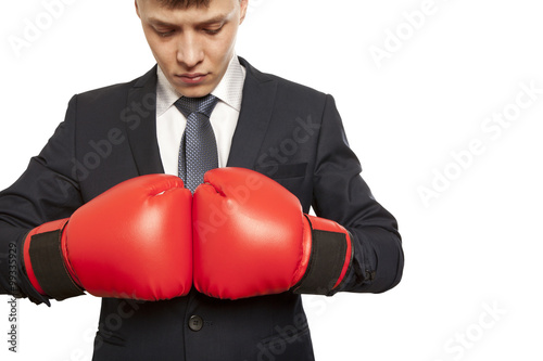 Businessman in red boxing gloves © Andrey Burmakin