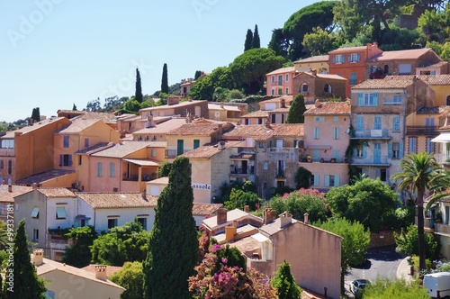 Bormes-les-Mimosas, a medieval Provencal village on the French Riviera in the Var departement of France near Toulon