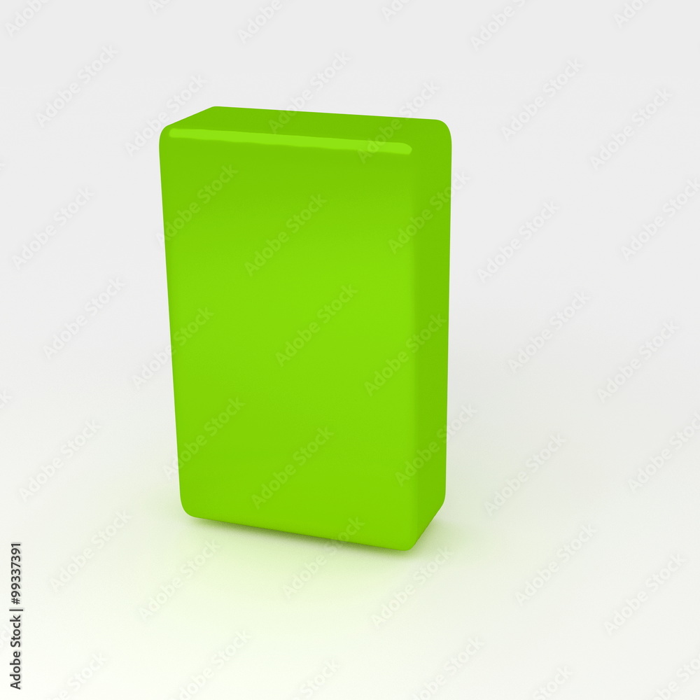 green plastic block - rendered 3D illustration green plastic block - rendered 3D illustration