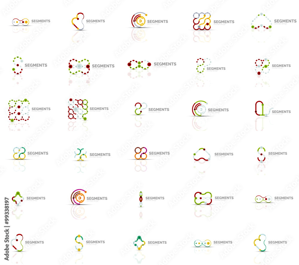 Naklejka premium Collection of colorful abstract origami logos