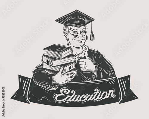 school, college, university vector logo. education or graduate icon