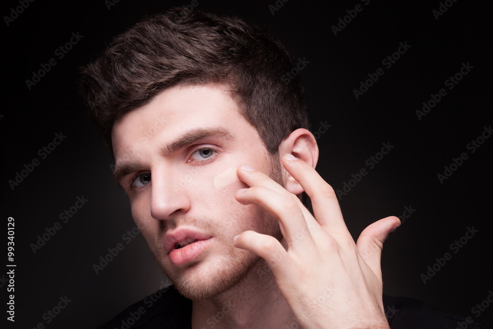 man put the cream on the face man put the cream on the face