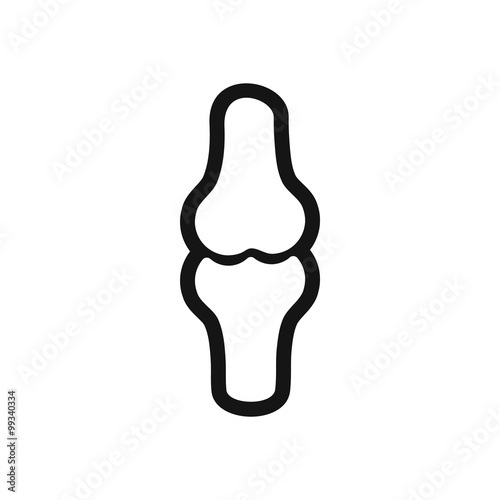 stylish black and white icon human bone