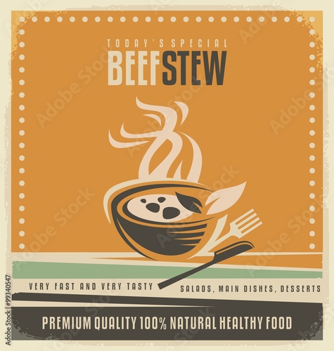  Beef stew retro poster layout