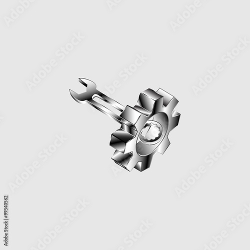 Icon vector. gears and wrench.