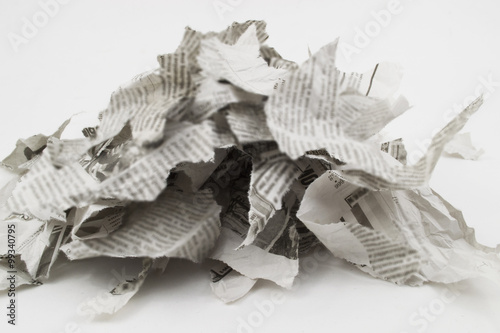 a pile of torn paper

