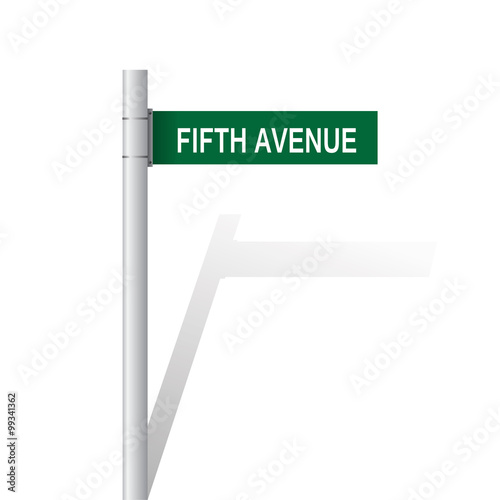 Fifth Avenue green sign vector