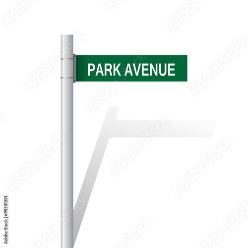 Park Avenue green sign vector