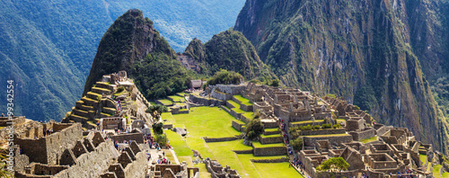 Panorama Machu Picchu Lost city of Inkas, new world wonder photo