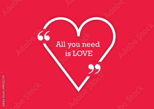 Quote Typographical Poster Template with heart