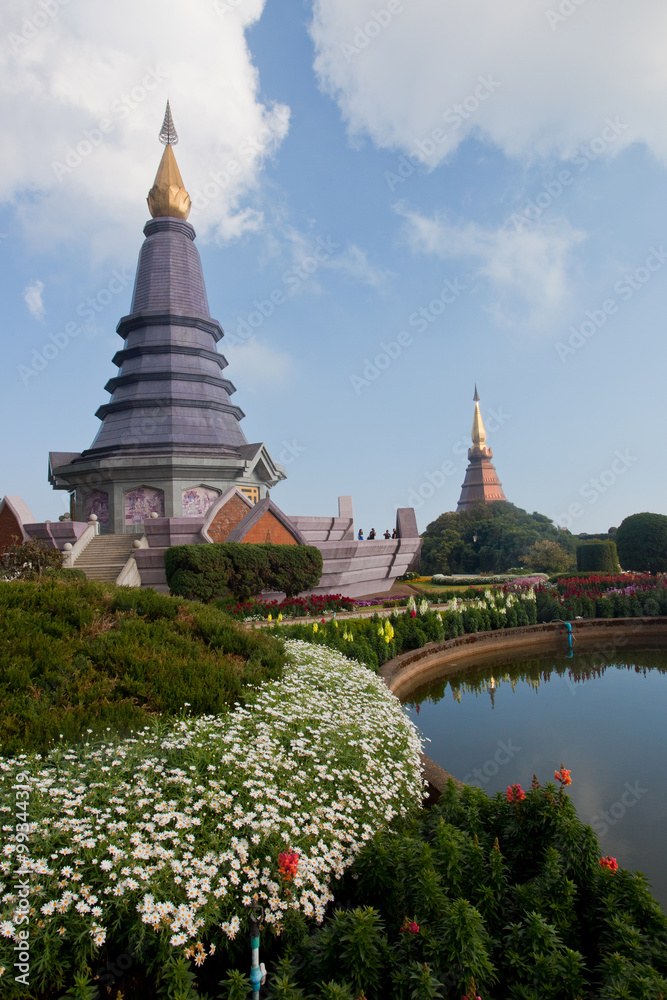 2 pagoda at Doi Inthanon Chiengmai Thailand 2 pagoda at Doi Inthanon Chiengmai Thailand