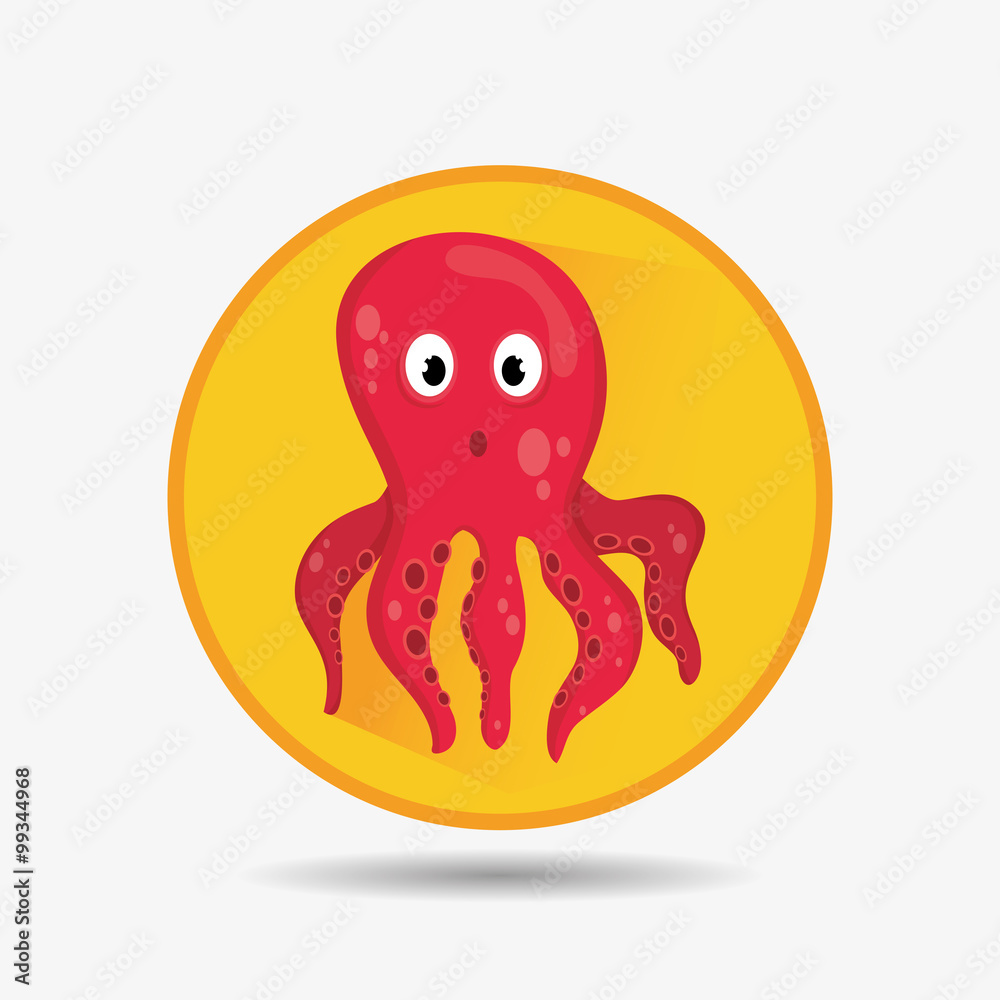 Fototapeta premium Sea fauna cartoon
