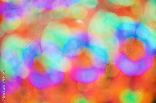 Defocused of glitter or orange and green bokeh