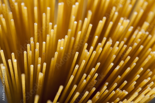 Raw Spaghetti pasta closeup
