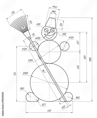 drawing of snowman illustration