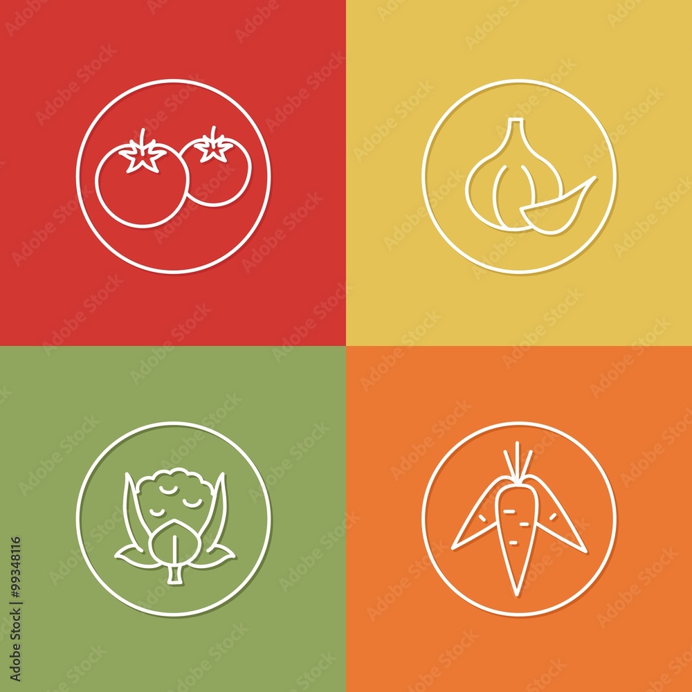 vegetables linear icons set 03 vegetables linear icons set 03