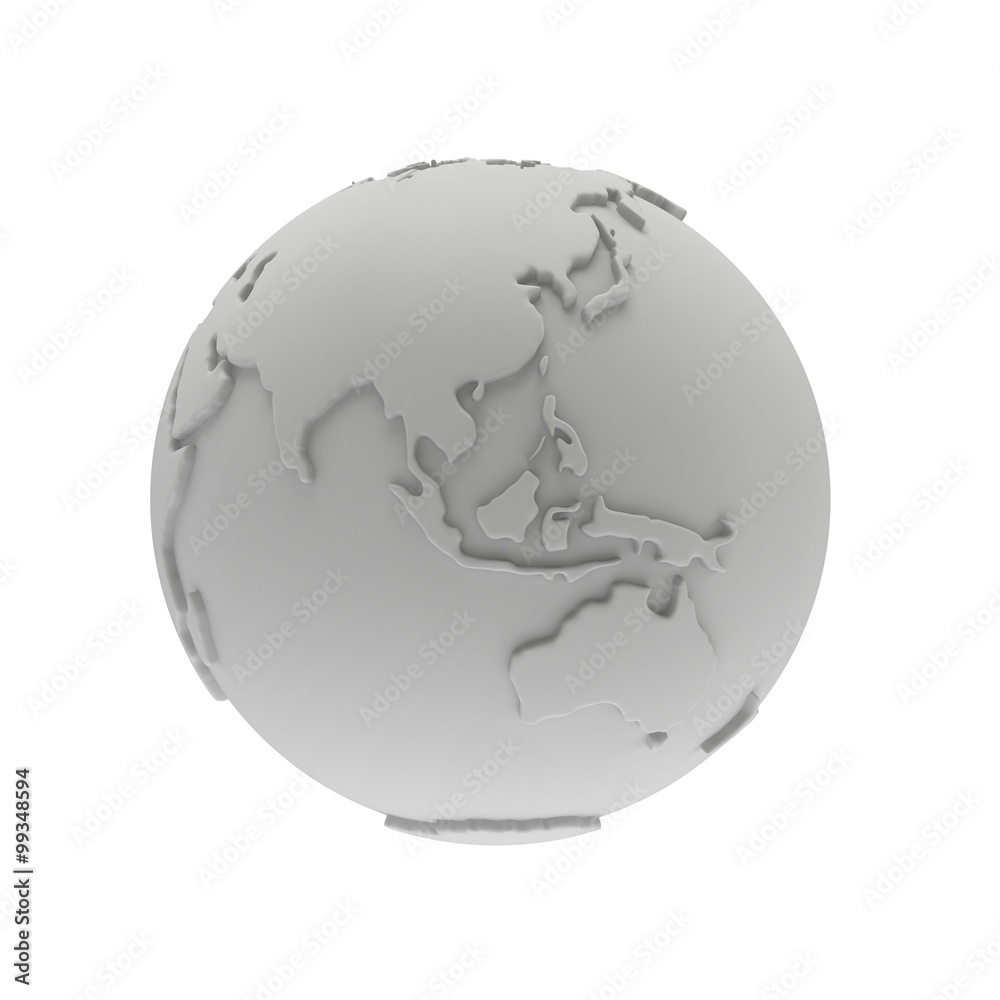 Obraz premium Earth planet globe. 3D render. India view.