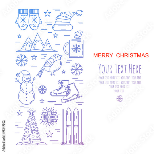 Christmas frame template card. 