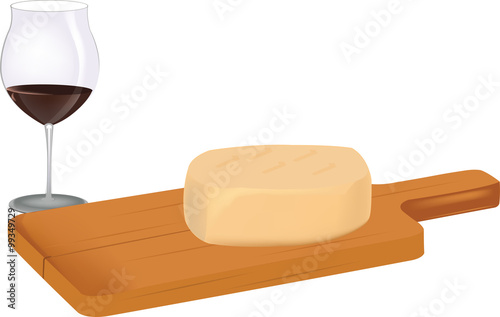 tagliere con formaggio e vino