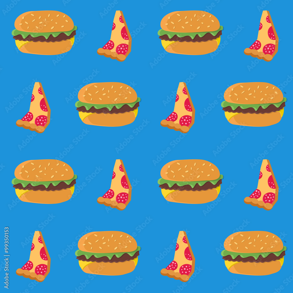 Pattern pizza and burger