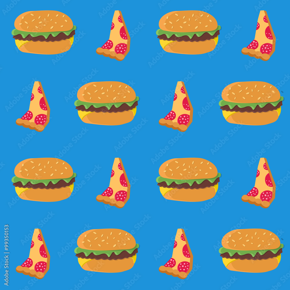 Pattern pizza and burger Pattern pizza and burger