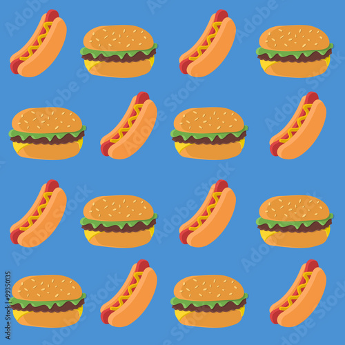 Pattern hot dog and burger