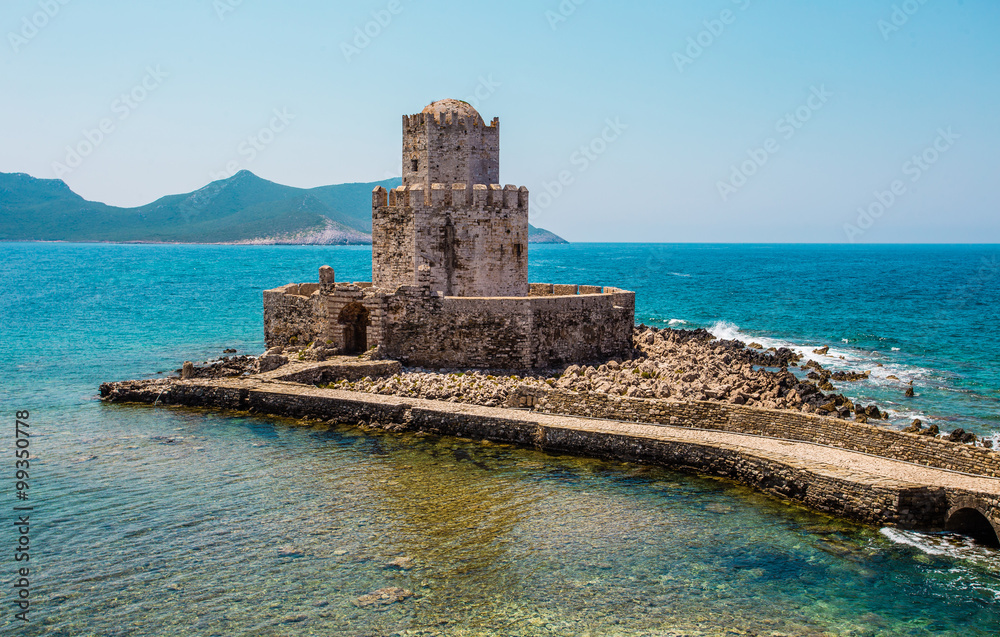The Bourtzi tower, Methoni, Peloponnese, Greece, Europe
