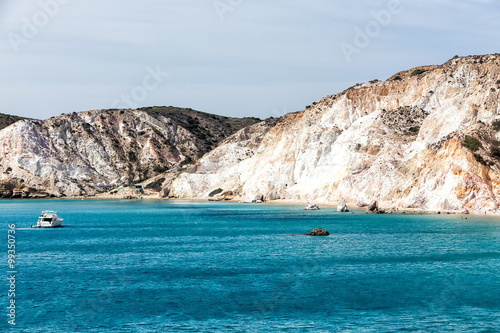 Beautiful natural colors of Firiplaka beach  Milos  Greece