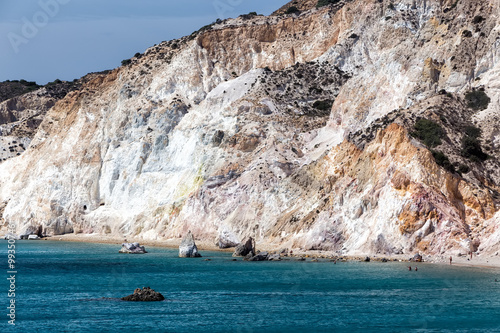 Beautiful natural colors of Firiplaka beach, Milos, Greece photo