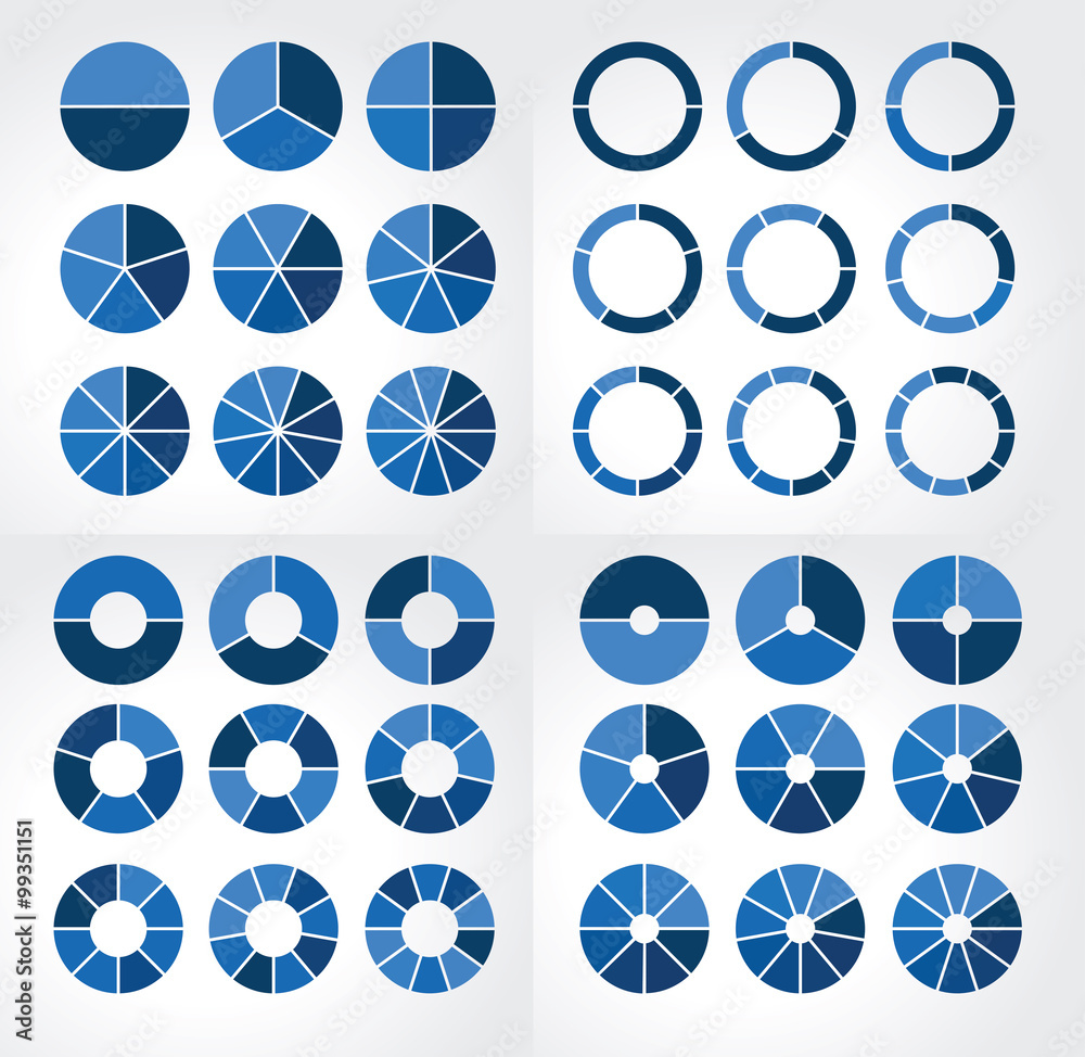 Collections of different circular charts Stock Vector Adobe Stock