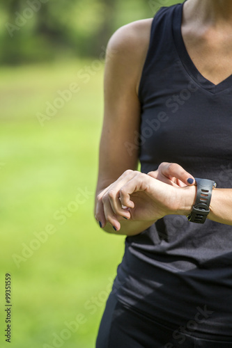 Young woman training outdoors