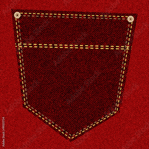 Red jeans pocket