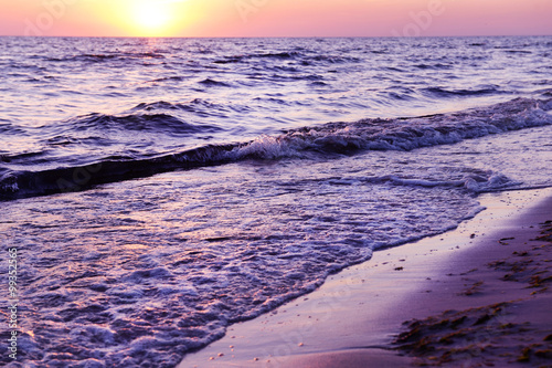 Sunset on the summer beach