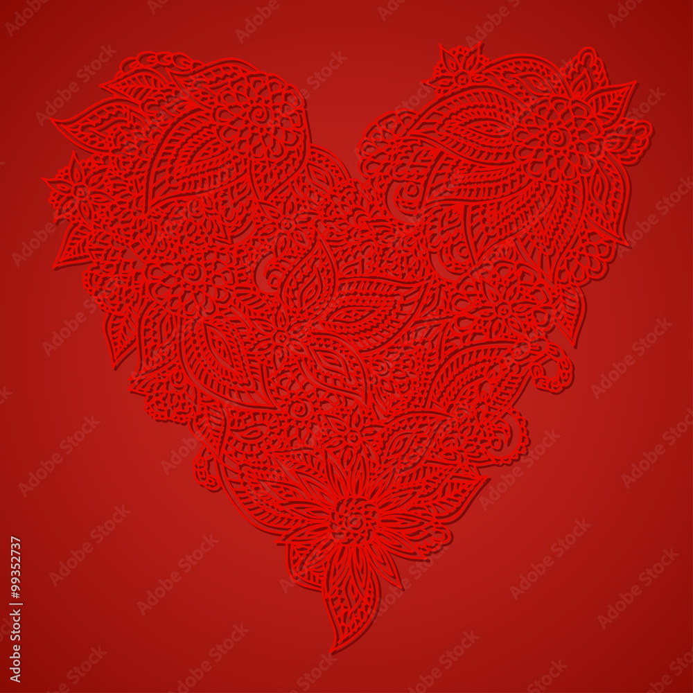 Red ornate heart