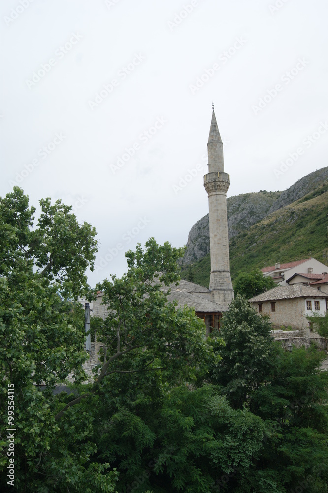 Obraz premium minaret mostar