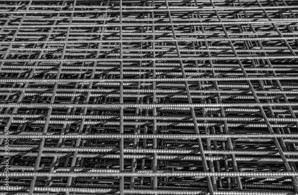 Background of squares on a heap of metallic fences Background of squares on a heap of metallic fences