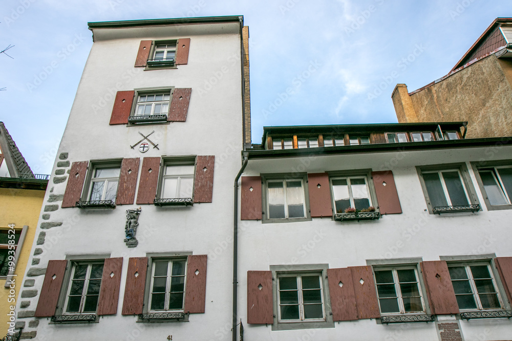 Obraz premium Altstadt von Konstanz, Bodensee Alte Hausfassaden