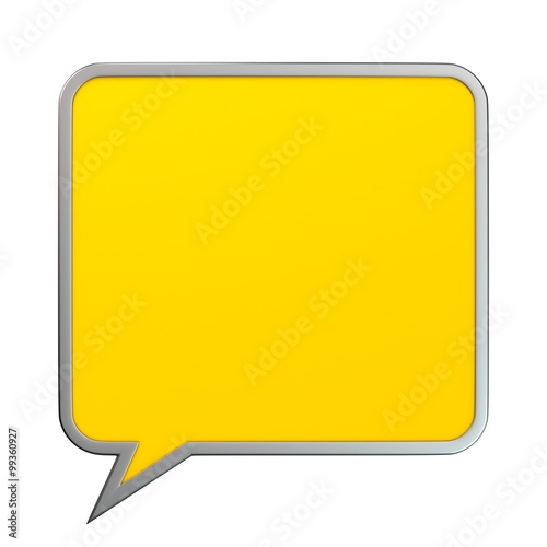 Free Download Orange, square, blank speech bubble. 3D illustration isolated on white background - GFXLoad