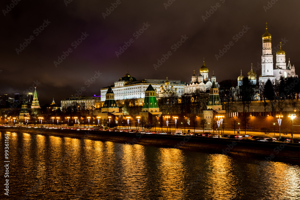 Reflections of Kremlin in Moskva River