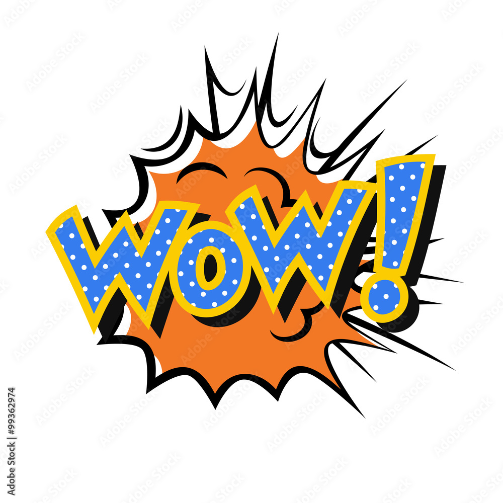 Vector comic sound effect - Wow. Pop art style. Vector comic sound effect - Wow. Pop art style.