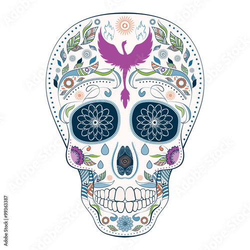 Dia de Muertos Tattoo Skull Ornate Day of The Dead