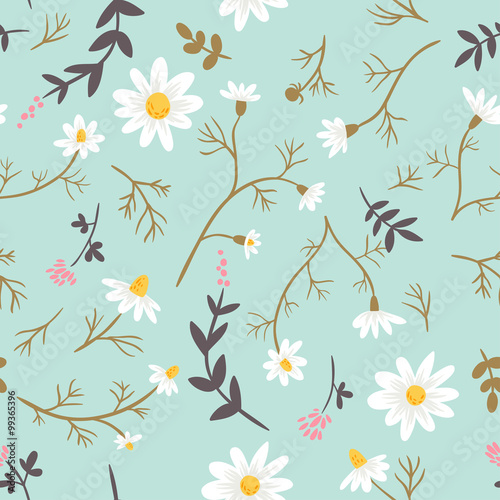 Chamomile. floral seamless pattern