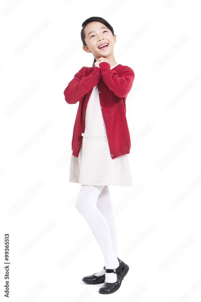 Cheerful little girl anticipating the future Cheerful little girl anticipating the future