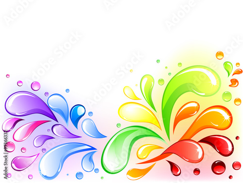 Colorful water splash